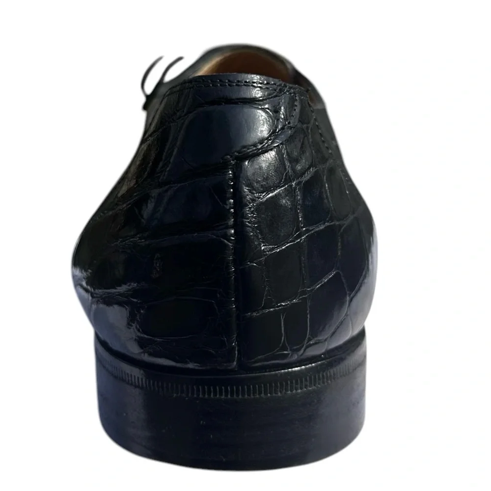 Mauri Alligator Leather Derby Shoes Lace Up Black US 11 1/2 11.5 Medium Vintage
